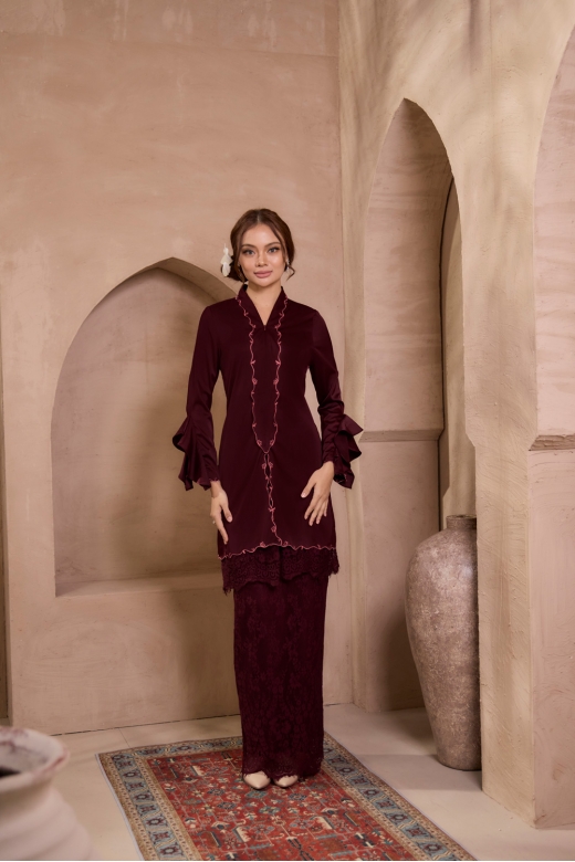 Juwita Kebaya - Burgundy Maroon